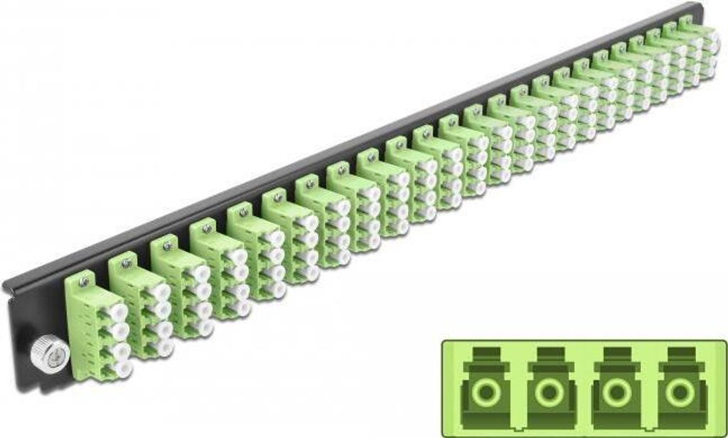 DELOCK 19 LWL Spleißbox 24 Port LC Quad lindgrün