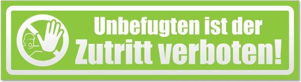 Kiwistar Unbefugten Zutritt verboten invertiert Magnetschild Schild magnetisch - 20cm Lindgrün - Magnetfolie für Auto PKW Kfz