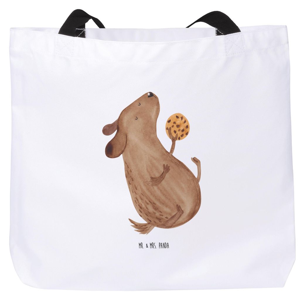 Mr. & Mrs. Panda Strandtasche Hund Keks - Weiß - Geschenk, Reisetasche, Sprüche, Hundeleckerli, Tote Bag, Tasche, Schultasche, glücklich, Lecker...