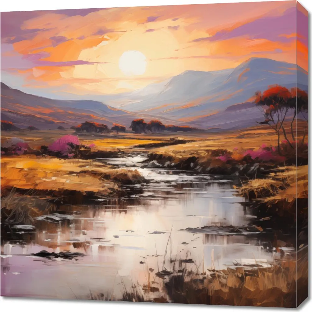 Migliora Casa con il Quadro 70x70 Fiume al Tramonto | Pronto all'uso