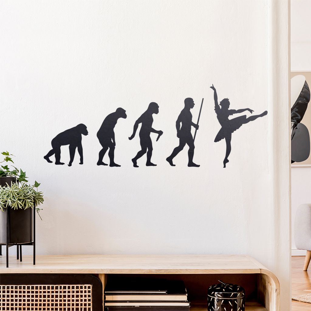 Ballerina Ballett Evolution Wandtattoo Wandaufkleber Wall Sticker - Dekoration, Küche, Wohnzimmer, Schlafzimmer, Badezimmer
