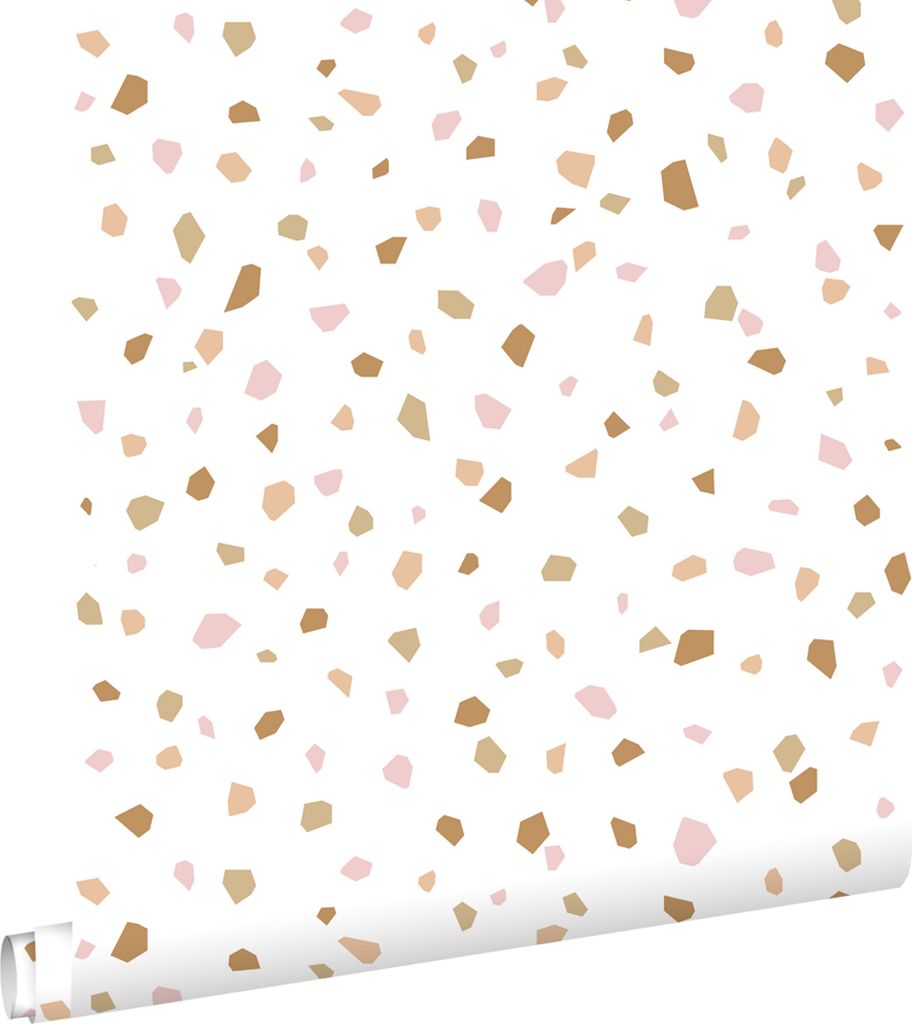 ESTAhome tapeta terrazzo motív svetloružová, tmavo oranžová Obrázok produktu 