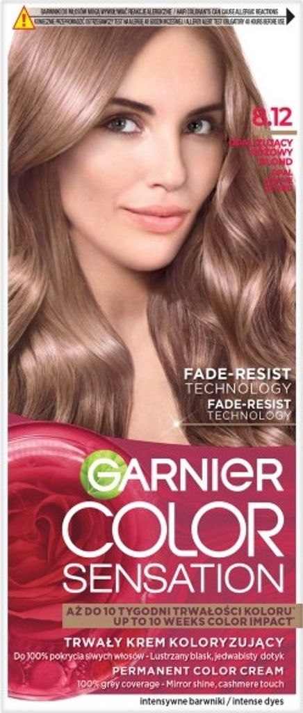 Garnier Color Sensation Krem koloryzujący do włosów 8.12 Opalizujący Różowy Blond