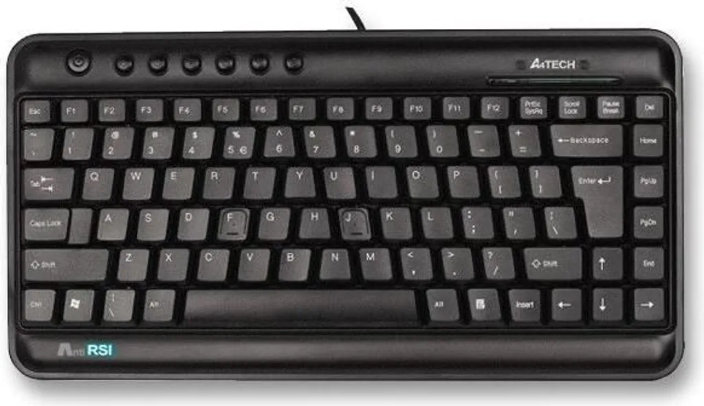 A4 TECH Mini Clavier USB Ultrafin Noir - Clavier QWERTY UK Compact Pro