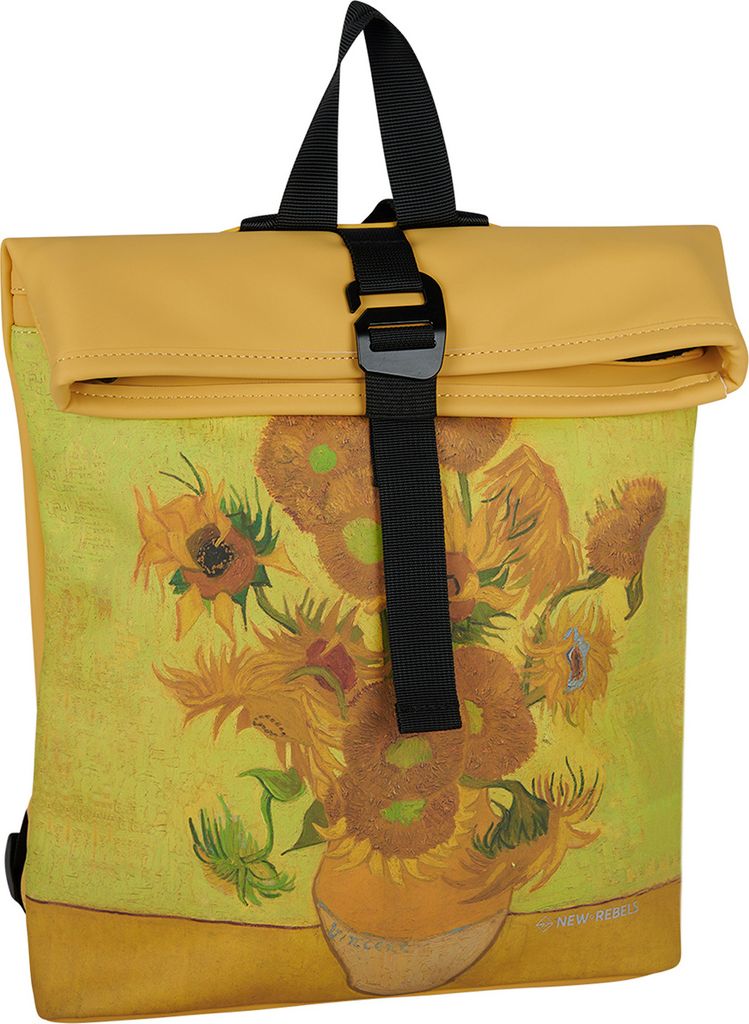 New Rebels Mart Art LA Sonnenblumen Rolltop Rucksack Produktbild 