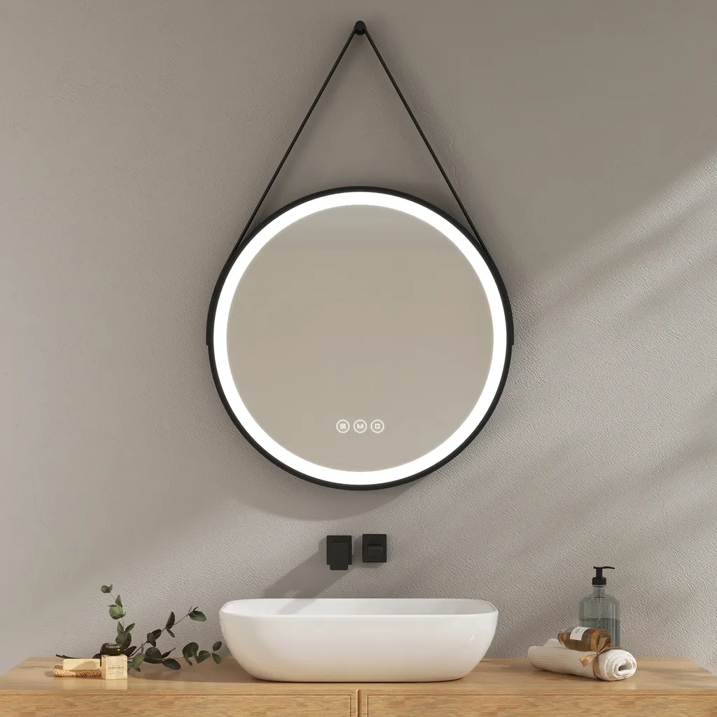 Specchio LED Rotondo EMKE 60cm: IP44, Risparmio Energetico e Touch
