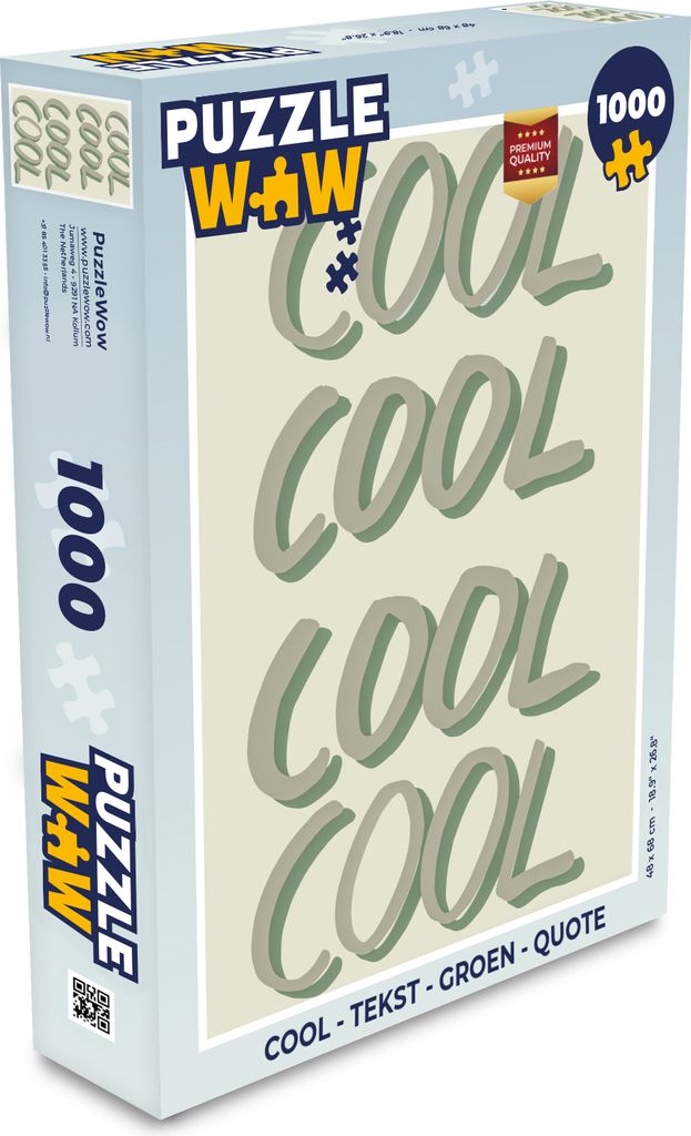 MuchoWow Puzzle 1000 Teile Cool - Text - Grün - Zitate - Spielzeug - Alt und Jung - Spiele - Puzzeln