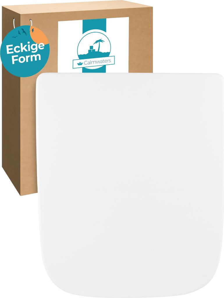 Calmwaters Antibakterieller WC Sitz für Keramag Renova Nr. 1 Plan 202150 & 202160, Toilettensitz mit Absenkautomatik, Duroplast Klositz, Toilett...