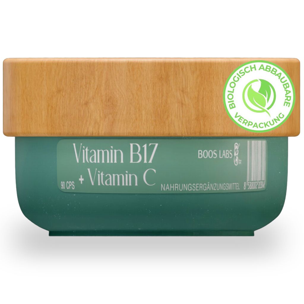 BOOS LABS das stärkste Vitamin B17 & Vitamin C I 1500mg I 90 vegane Kapseln I B17 Vitamin Kapseln Hochdosiert, Bittere Aprikosenkerne direkt aus d...