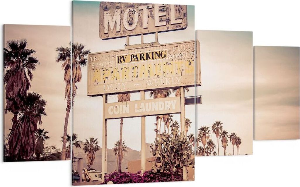 Bild auf Leinwand - Leinwandbild - Amerika Motel Straße Produktbild 