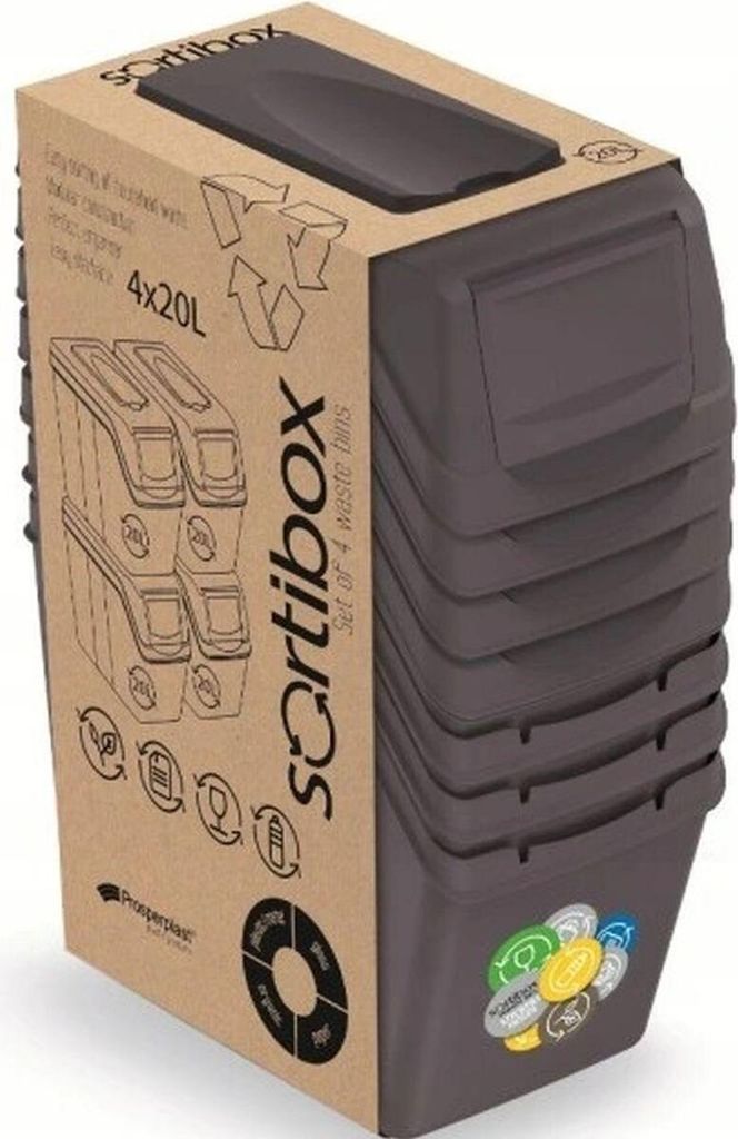 Prosperplast Sortibox Recycling-behälter 80l 4 Einheiten Produktbild 11