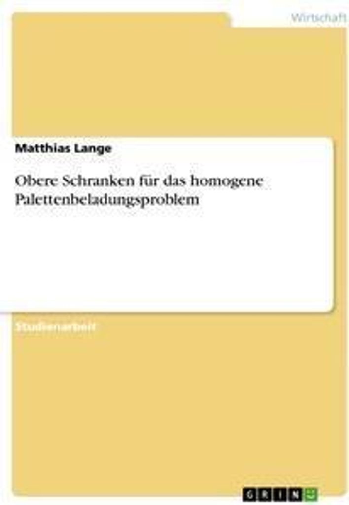 Obere Schranken für das homogene Palettenbeladungsproblem