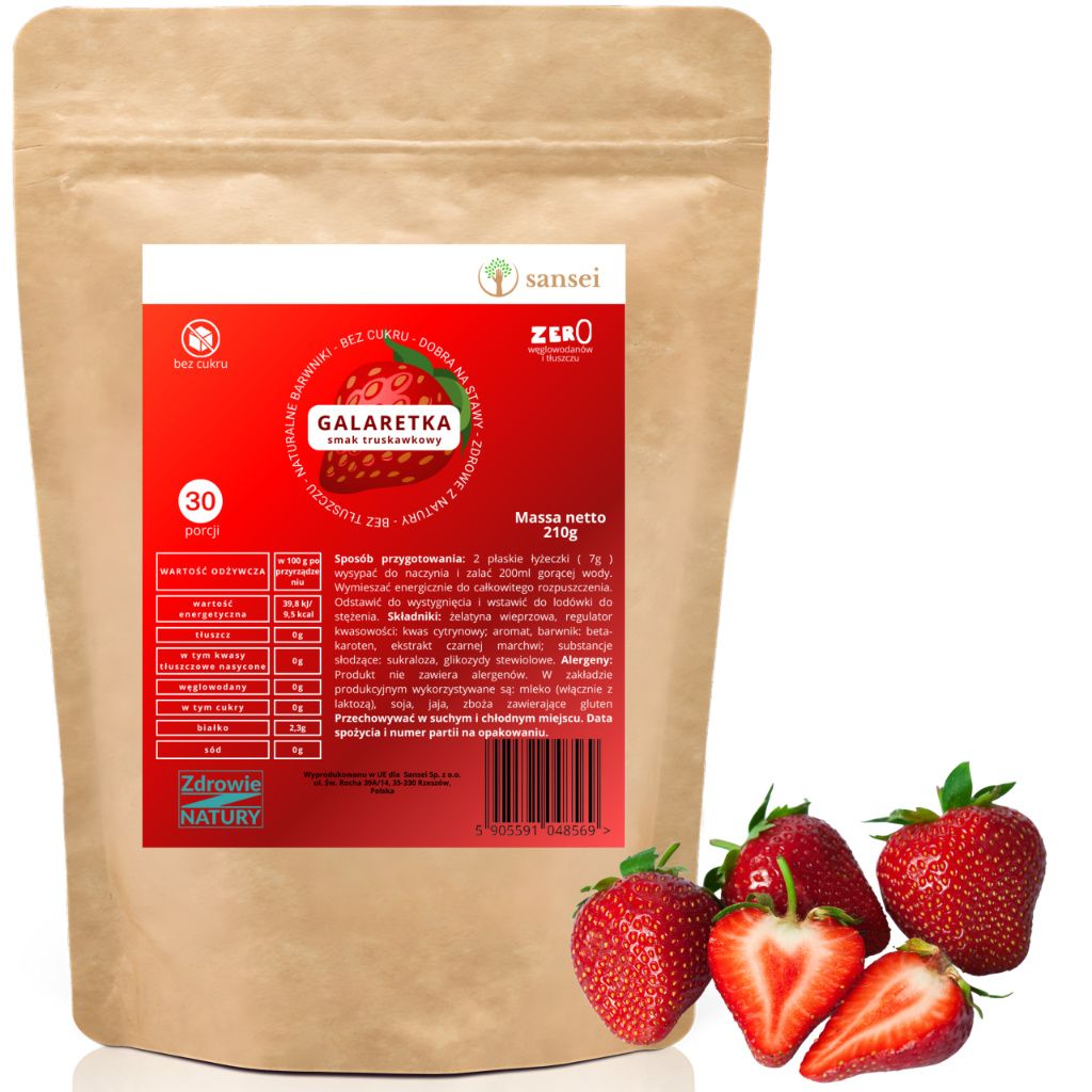 GALARETKA BEZ CUKRU 210g NISKOKALORYCZNA TRUSKAWKA SANSEI - Zdjęcie produktu 