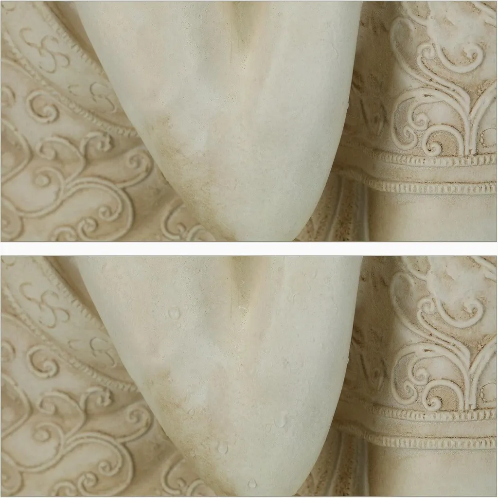 Statue Bouddha 61 cm en Magnésie - Objet Déco XXL Résistant Intempéries