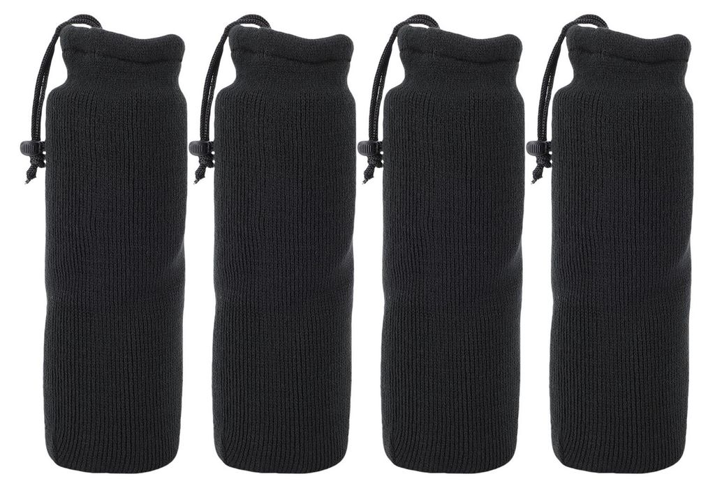 4 Stück Bootsfenderabdeckungen, 20 x 63 cm, schwarz, gestrickt, elastisch, robuster Schutz, für Bootsfender mit Doppelöse und zentralem Seil (Ro...