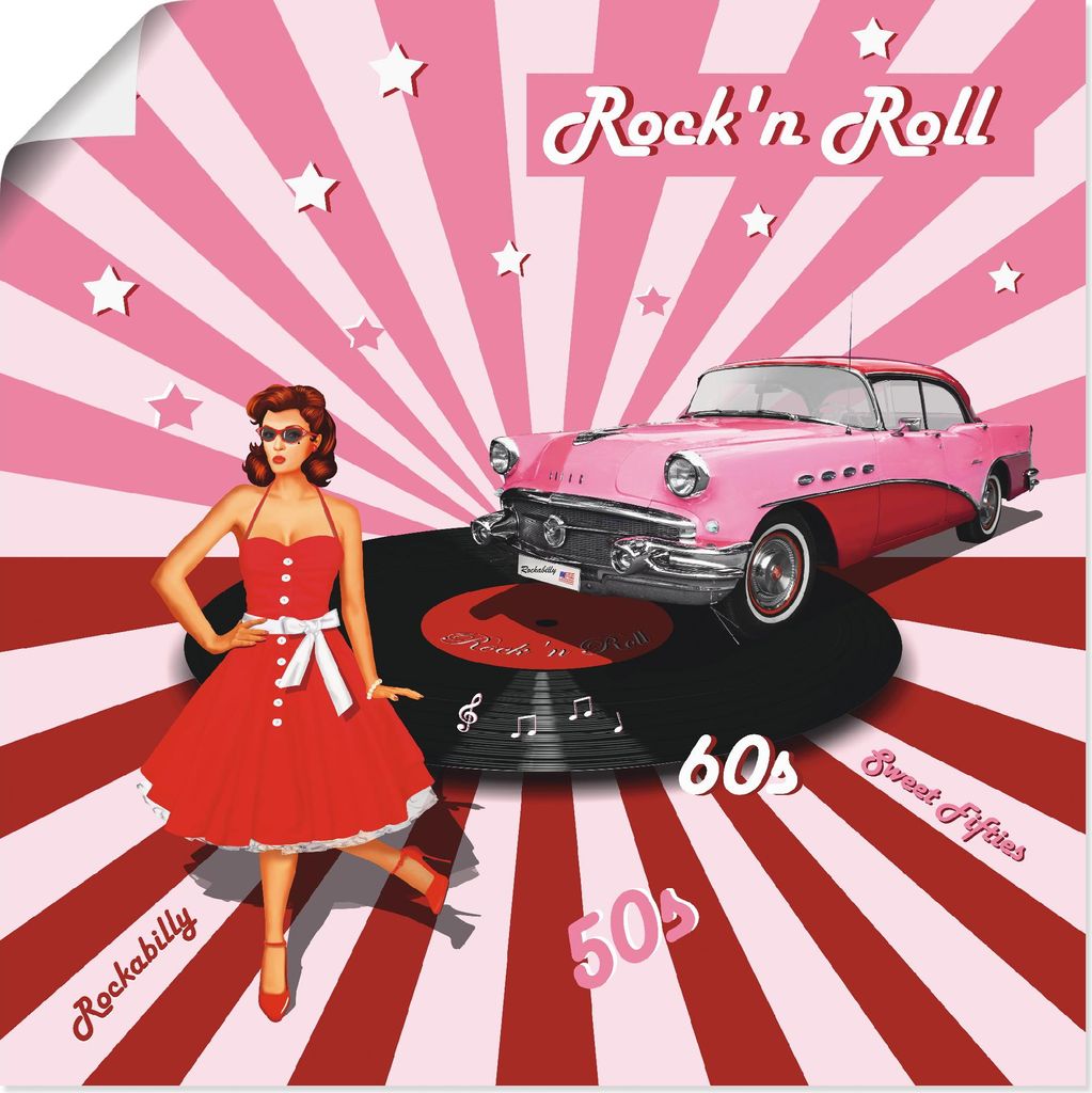 ARTland Poster Rock'n Roll die 50er Jahre Größe: 30x30 cm