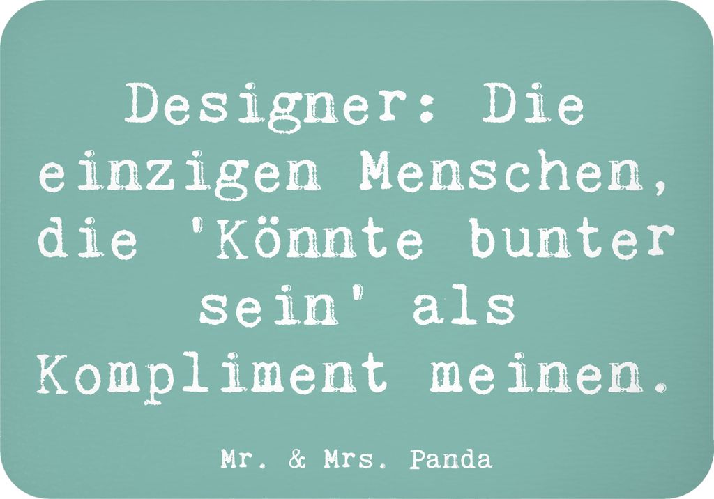 Mr. & Mrs. Panda Kühlschrankmagnet Spruch Designer Kompliment - Meeresbrise - Geschenk, magnet, Geschenke für Berufstätige, Kreativität, whiteb...