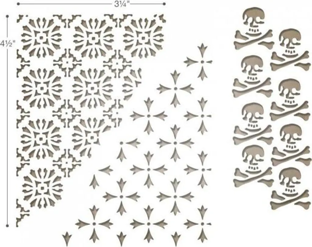 Stencil Pirati 3 Pezzi Metallo | Fustelle Thinlits per Design Carta - 1