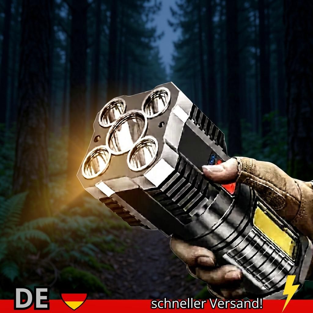 5 LED-Hochleistungs-LED-Taschenlampen Kabelloser Camping-Scheinwerfer mit