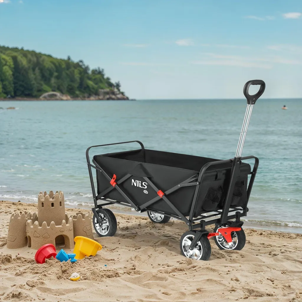 Wagon pliable 120 L haute capacité avec structure acier renforcée