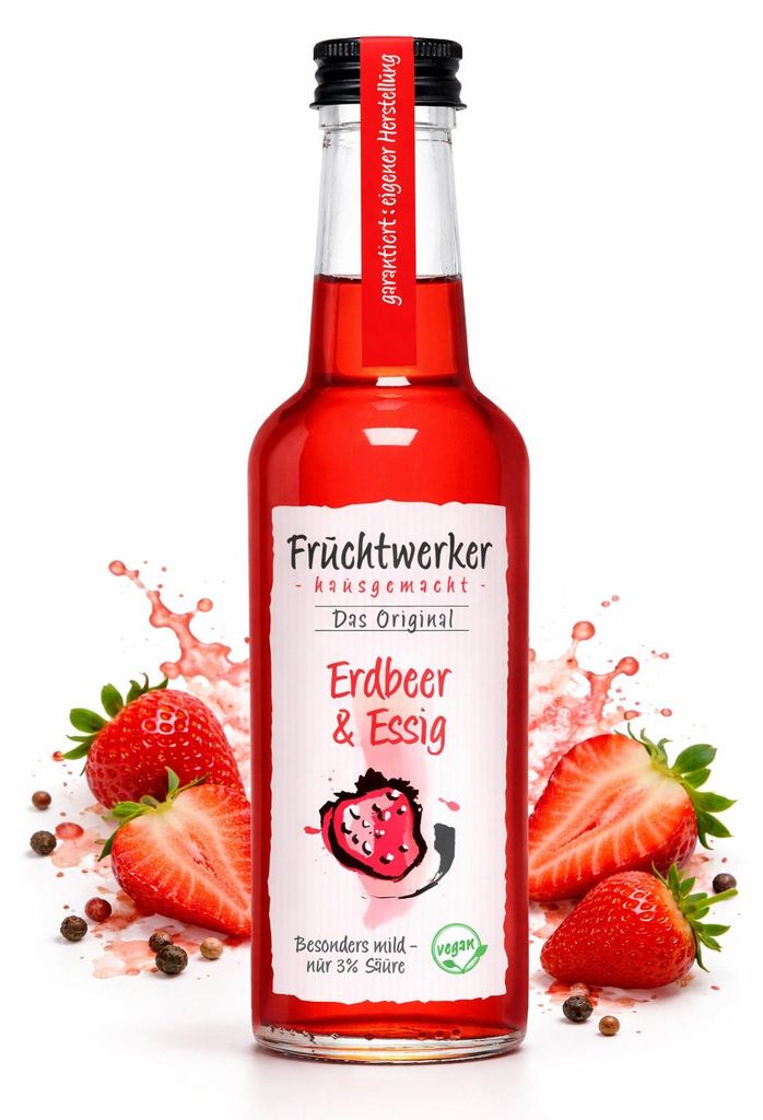 Fruchtwerker Erdbeer & Essig 250ml Produktbild 