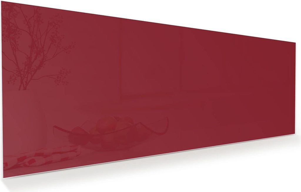 Glasbild 125x50cm in XXL für Wohnzimmer, Schlafzimmer Motiv Weinroter Hintergrund II