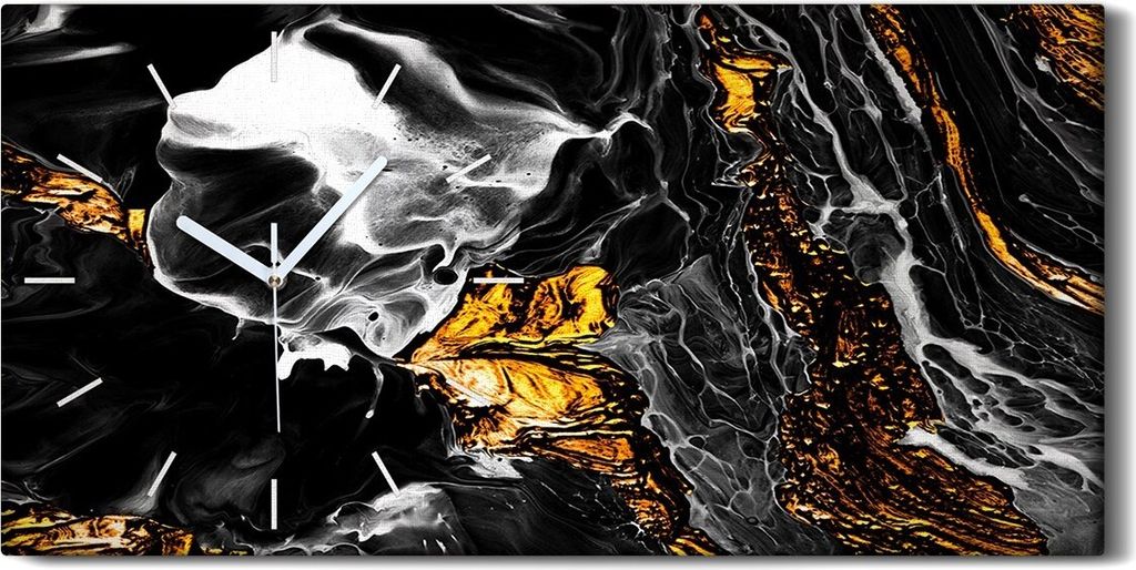 Wanduhr Leinwand Bild Uhr Kunstdruck 60x30 Foto Kreative abstrakte Hand bemalt - weiße Hände