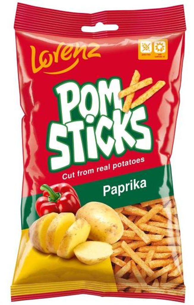 Lorenz Pomsticks Paprika Kartoffelsticks knusprik würzig Produktbild 