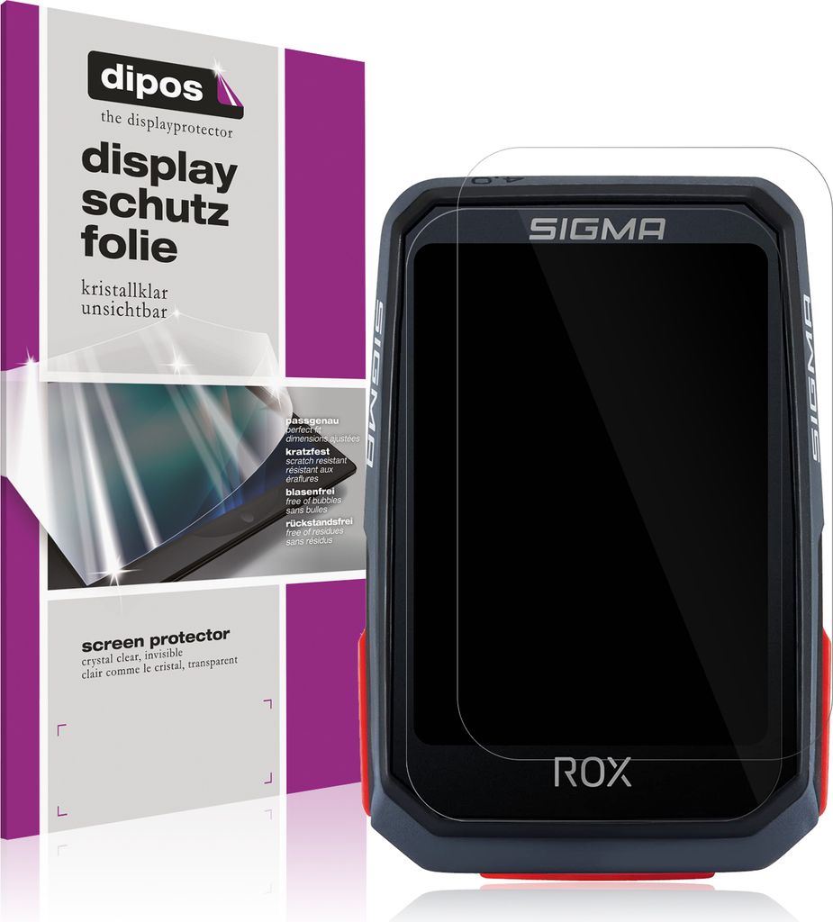 Schutzfolie für SIGMA Sport Rox 4.0 klar Displayschutzfolie Folie Display Schutz dipos