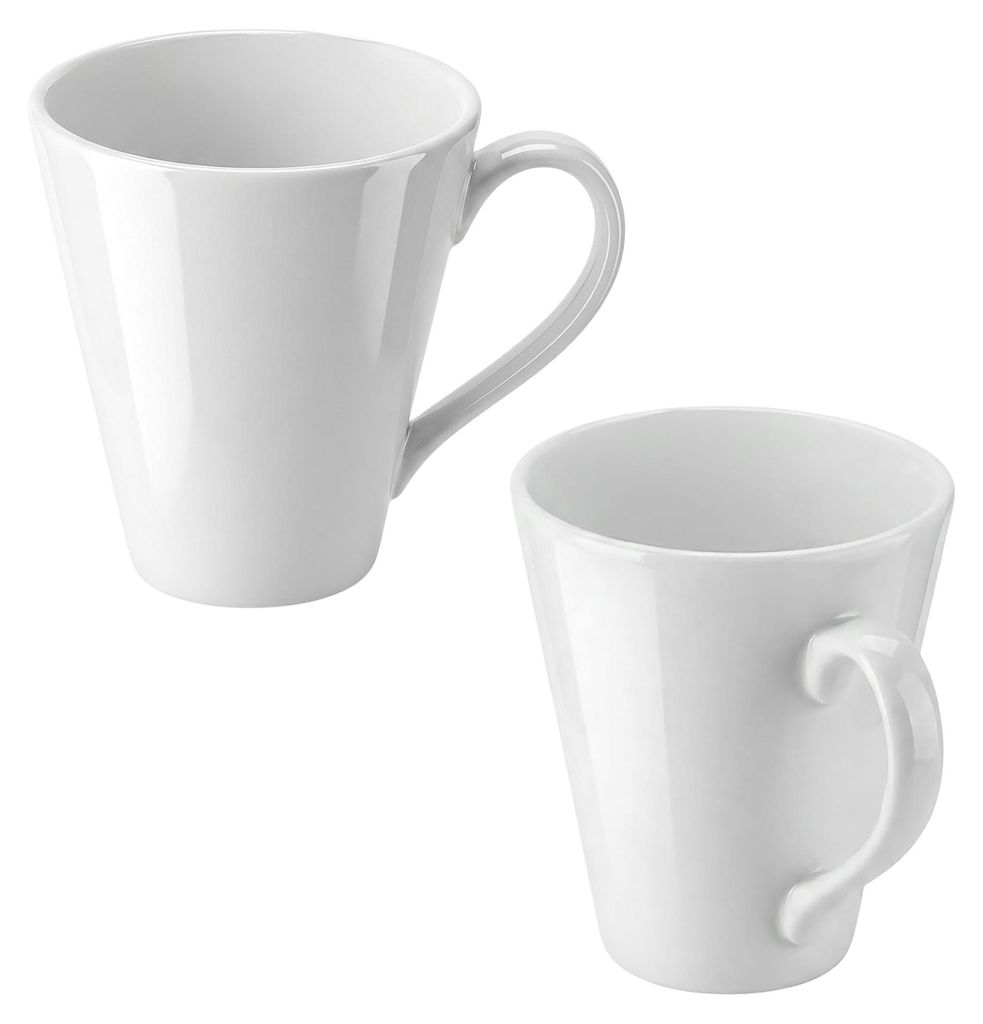 Kaffeebecher konisch mit Henkel 200 ml aus Porzellan in