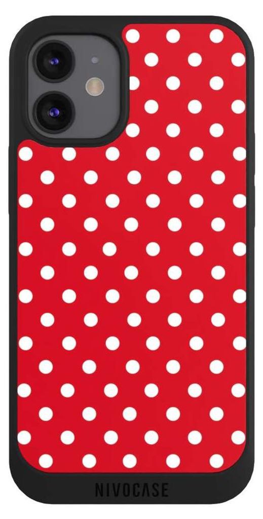 NIVOCASE Handyhülle für Apple iPhone 12 mini Hülle NIVOpure Case Schwarz Polka Dots Punkte Retro