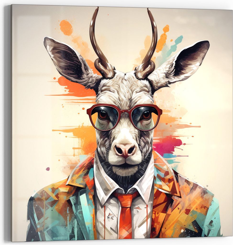 DEQOART Glasbild Echtglas 30x30 cm 'Kultivierte Wildheit' Wandbild Bild modern Deko