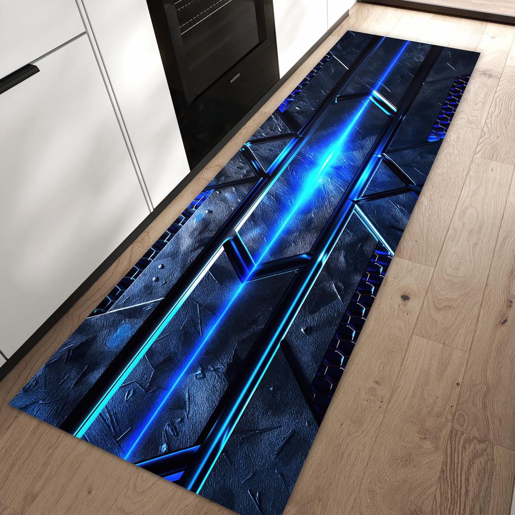 Küchenteppich 80x250cm rutschfest & abwischbar PVC Läufer - Futuristisches Design