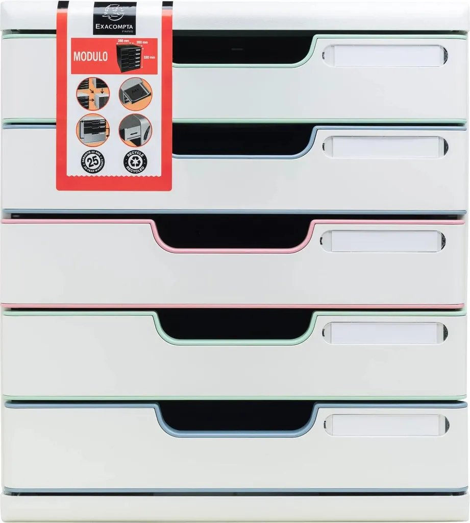 Organiseur de documents A4 Exacompta Modulo 5 tiroirs pour le bureau