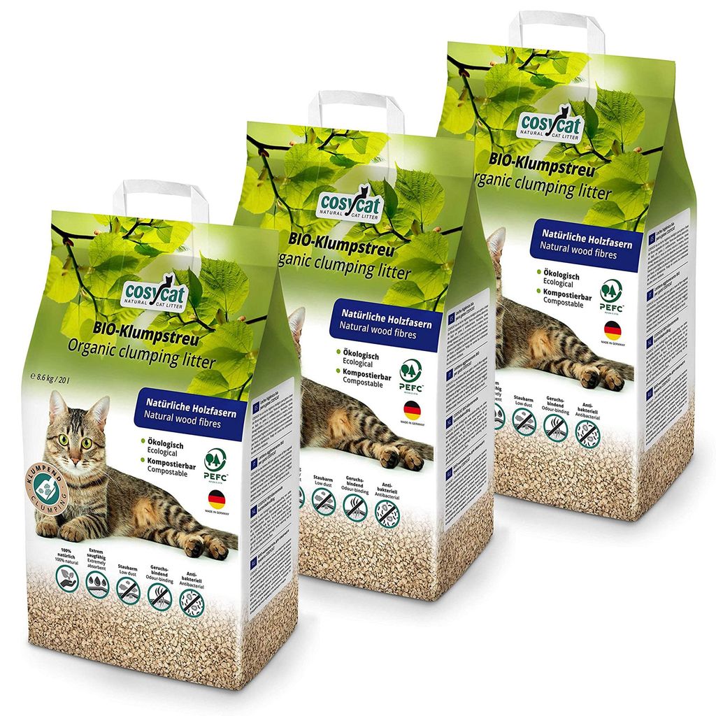 3x20= 60 Liter Cosycat Katzenstreu Klumpstreu Cat`s Öko Produktbild 