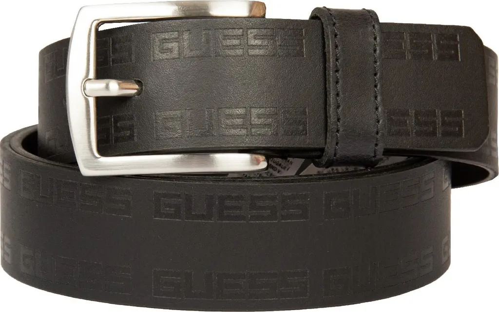 Cintura Guess Uomo Pelle 100% BMU357P2435 Nera - 3,5 cm Logata