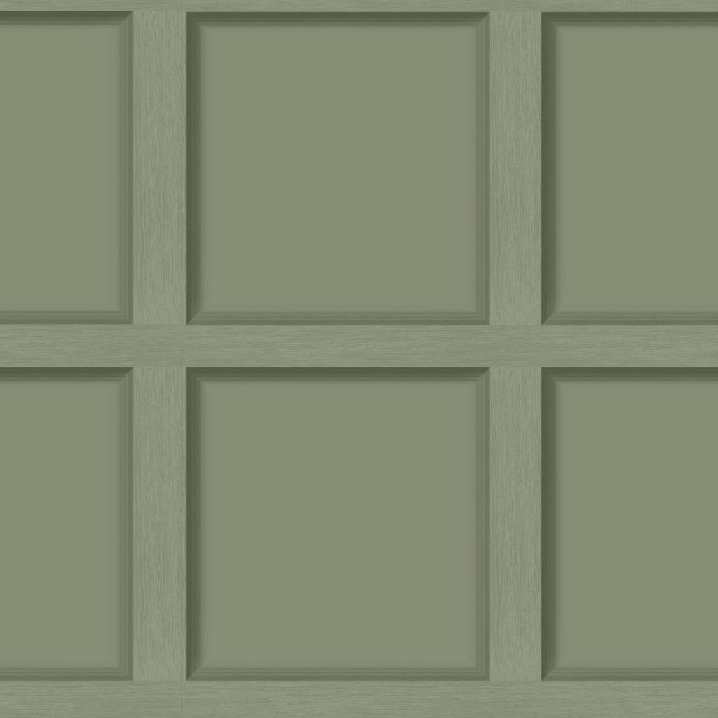 Holden Décor - Tapete "Modern", Holztäfelung AG1463 (10 m x 53 cm) (Grün)
