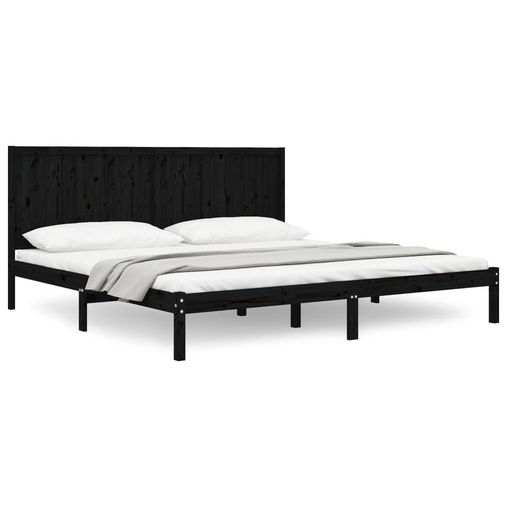 (Robust Möbel)Massivholzbett Modernes/Doppelbett - Polsterbett Erwachsene/r /Kind - Schwarz Kiefer 200x200cm - Klassische Betten DEMöbel503212