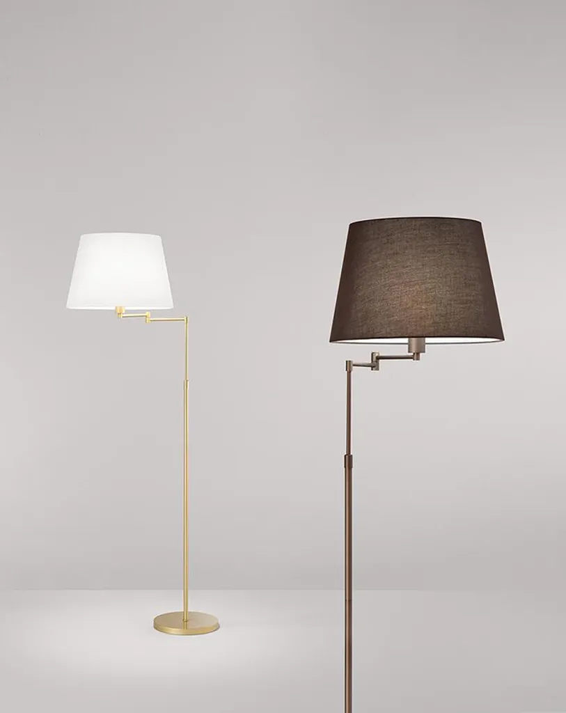 Lampadaire liseuse flexible pour lecture marron métallisé design E27 - 2