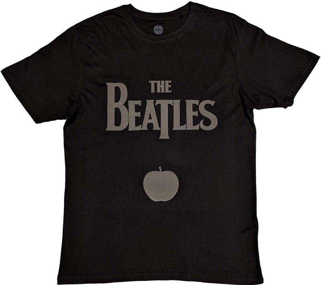 The Beatles - T-Shirt Logo für Herren/Damen Uni RO3992 (L) (Schwarz)