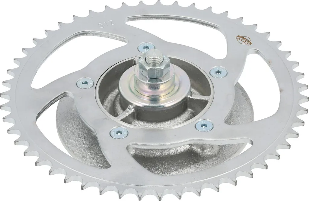 Pilote avec pignon 51 dents et roulements pour Simson S53 MS50 SR50