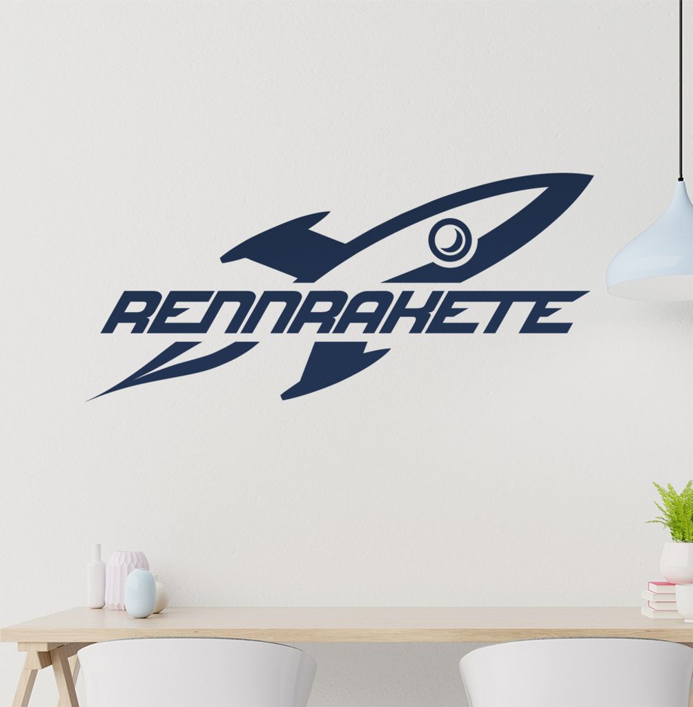 KIWISTAR Rennrakete - Rakete Mars Mond Speed Wandtattoo in 6 Größen - Wandaufkleber Wall Sticker - Dekoration, Küche, Wohnzimmer, Schlafzimmer, ...