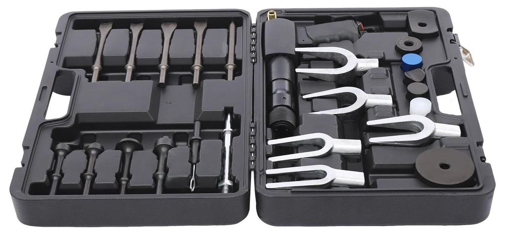 Drucklufthammer Set - Pneumatischer Meißelhammer - Multifunktion - Meißelsatz - Schwarz