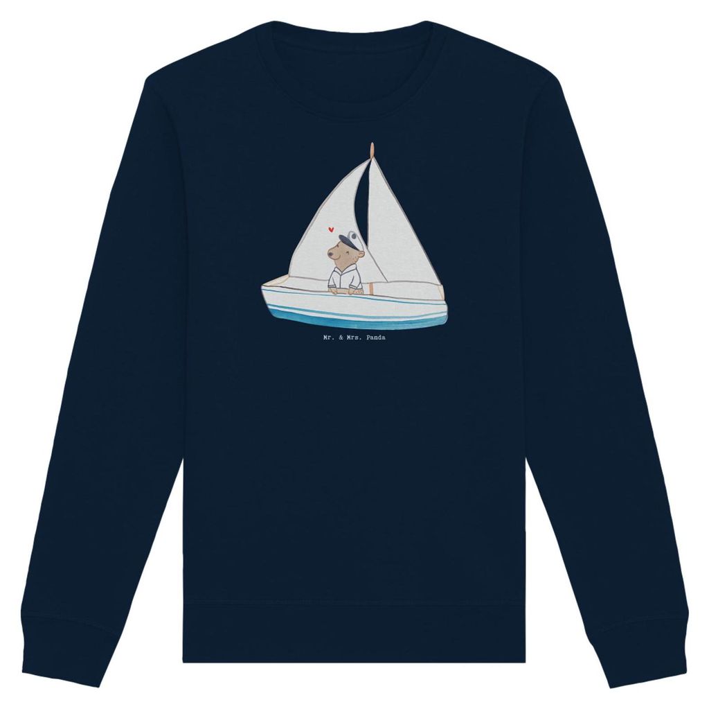 Mr. & Mrs. Panda Rundhals Sweatshirt Bär Segeln Größe S - French Navy - Geschenk, Pulli, Segeltörn, Pullover, Yachtclub, Segelboot, Sweater, Ba...