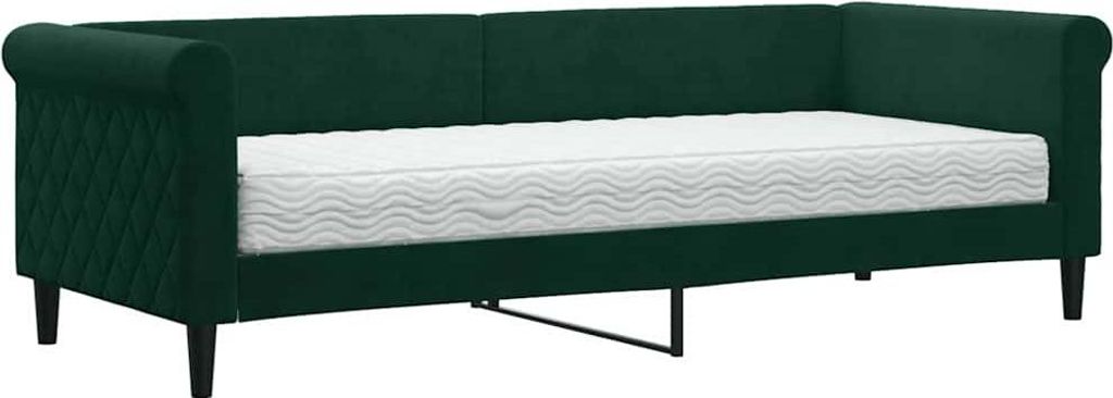 vidaXL Tagesbett mit Matratze Dunkelgrün 80x200 cm Samt