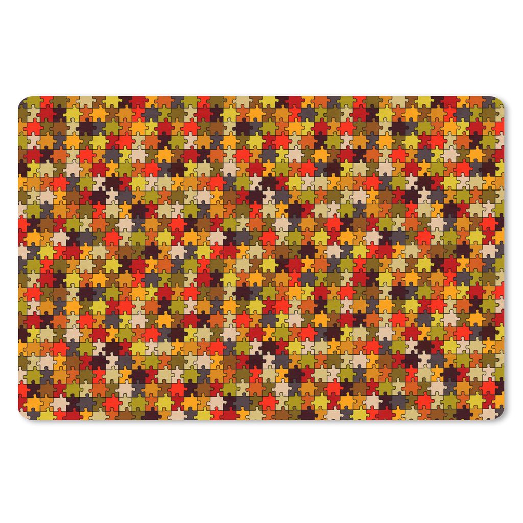MuchoWow Schreibtischunterlage Puzzle - Muster - Herbst 60x40 cm - XXL Mauspad - Großes Mauspad