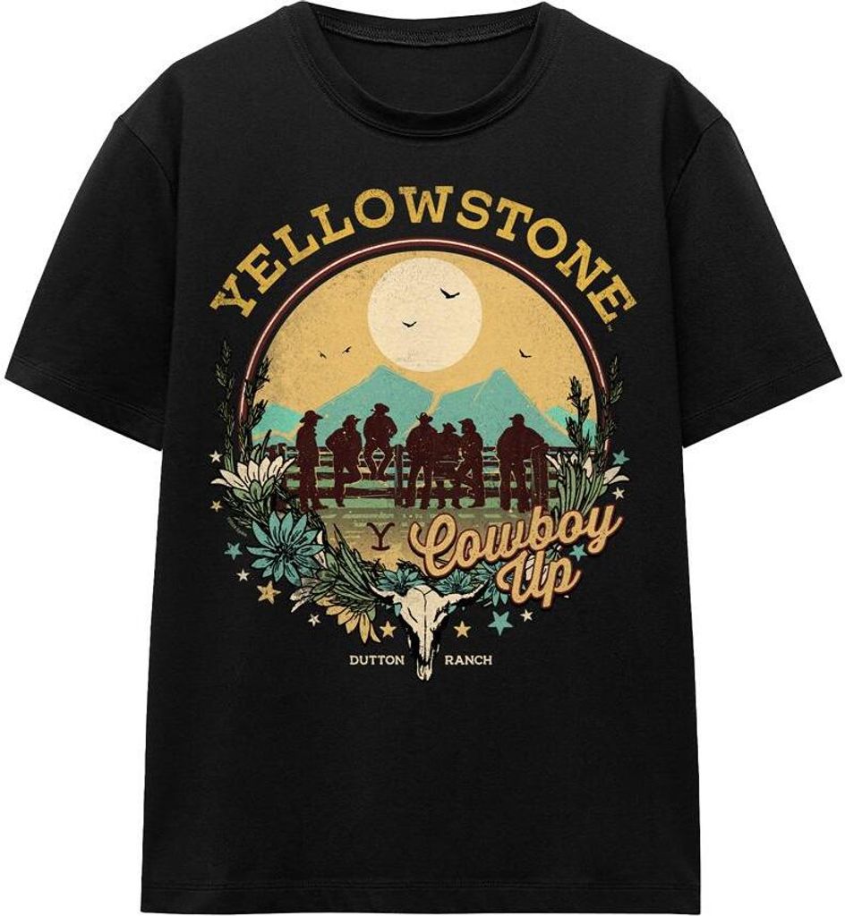 Yellowstone - "Cowboy Up" T-Shirt für Herren/Damen Uni TV16975 (S) (Schwarz)