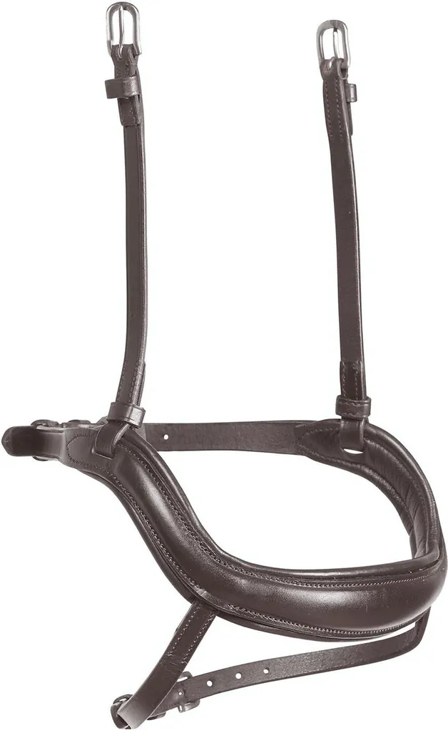 Muserolle cuir marron Velociti avec lanière de blocage fixe, ER1072