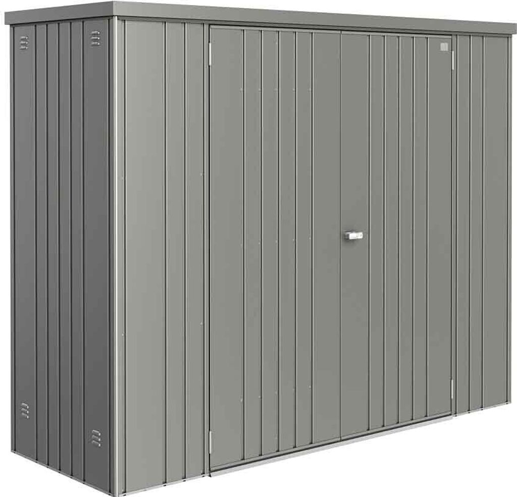 Biohort Equipment Locker, Metallschuppen, Doppel, Flachdach, Quarzmetallic grau, Stahl, Quarzmetallic grau