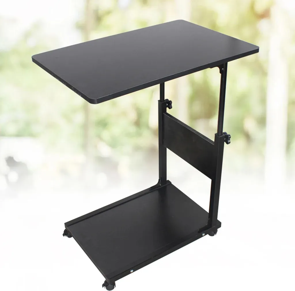 Table de lit ergonomique mobile pour limiter les maux de dos noire 60x40